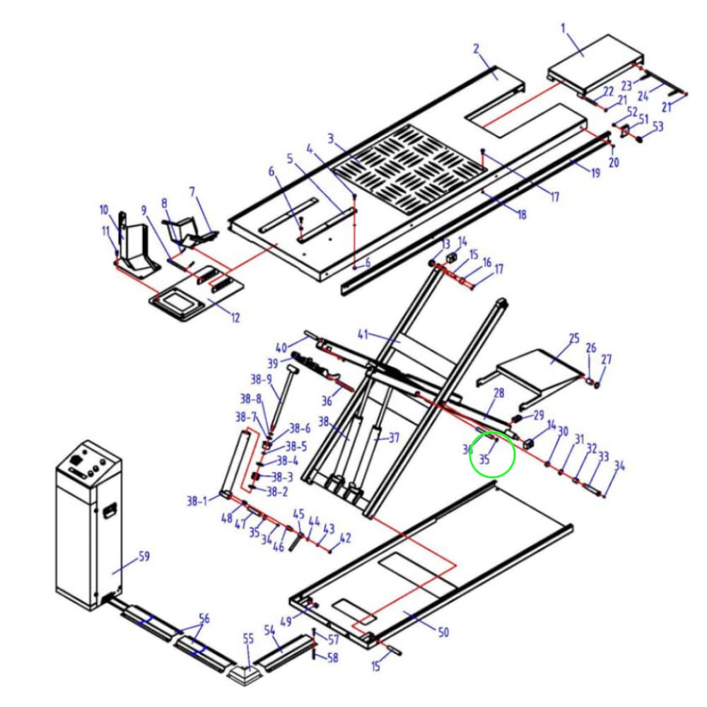 Sicherrungsring für Bolzen an Scherenmitte für TRUSTERS / REMO POWERLIFT600LL