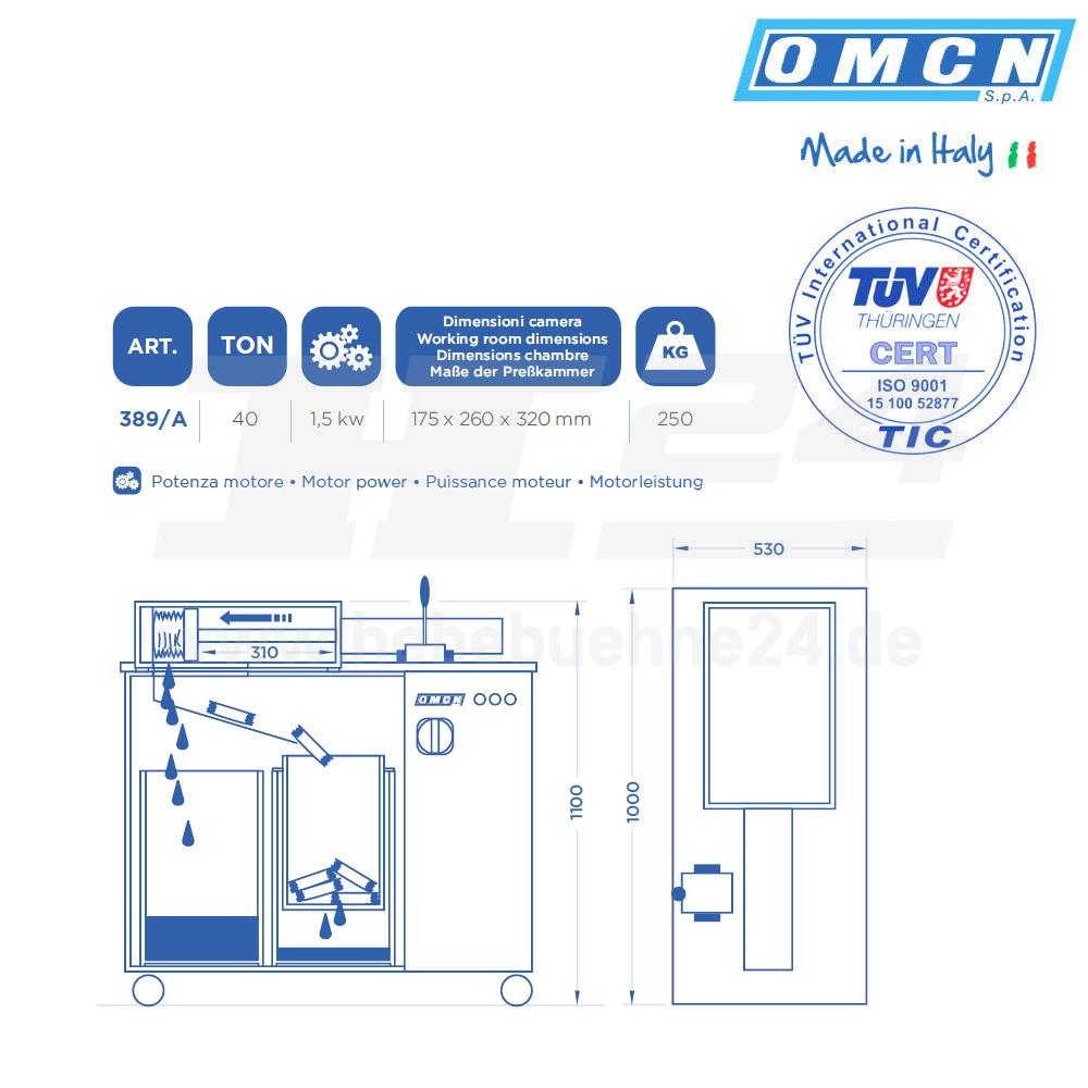 Filterpresse OMCN 389/A | 40t |  Elektrohydraulisch