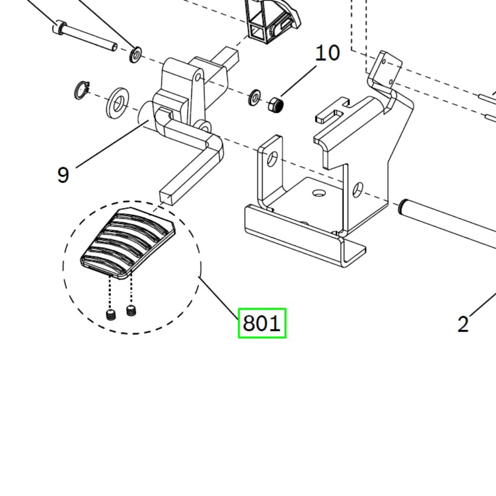 Pedal zur Tischrotation an Beissbarth MS500, MS530, MS630, MS650, MS670