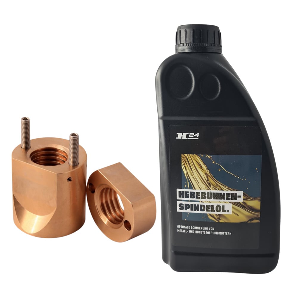 Hubmutterpaket für Zippo ZO 2/3 Tragmutter + Sicherheitsmutter + ÖL