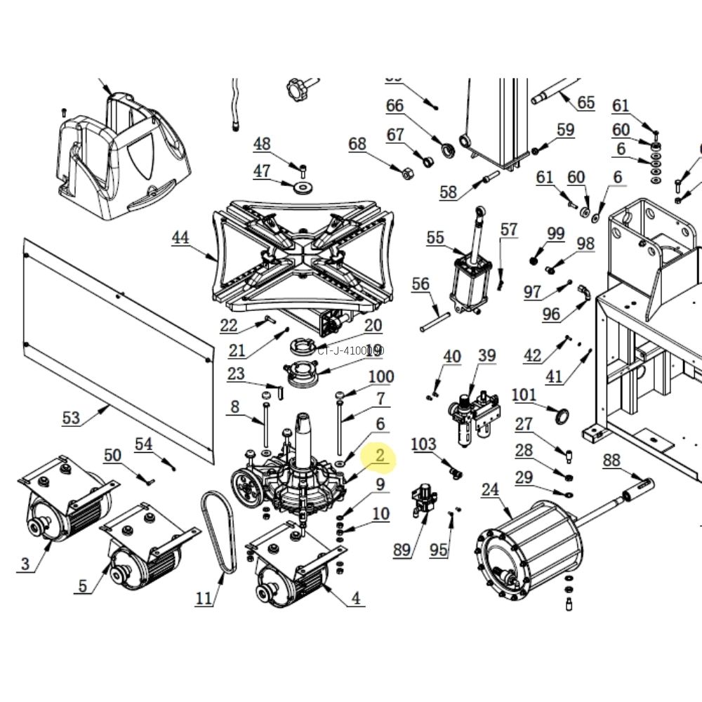 Gearbox Bright 870L, 885A, 887A, 887N, 887S, 889N, 890N | CT-J-4100000