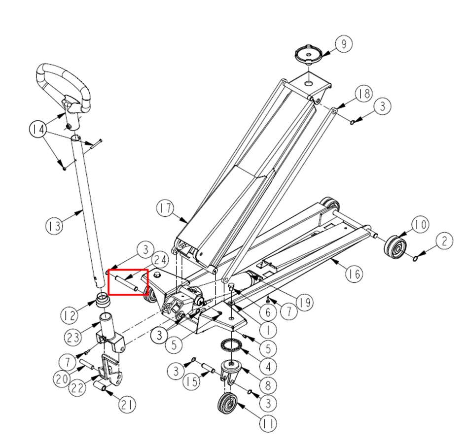 Bolzen am Zylinder für AC Hydraulic DK20Q, DK20HLQ, DK13HLQ