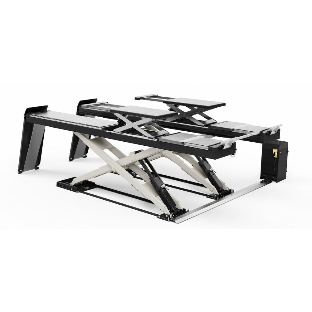OMCN 893/I+853/B | Scherenhebebühne 6t | Achsv.+Gelenkspieltester Unterflur 5500 mm