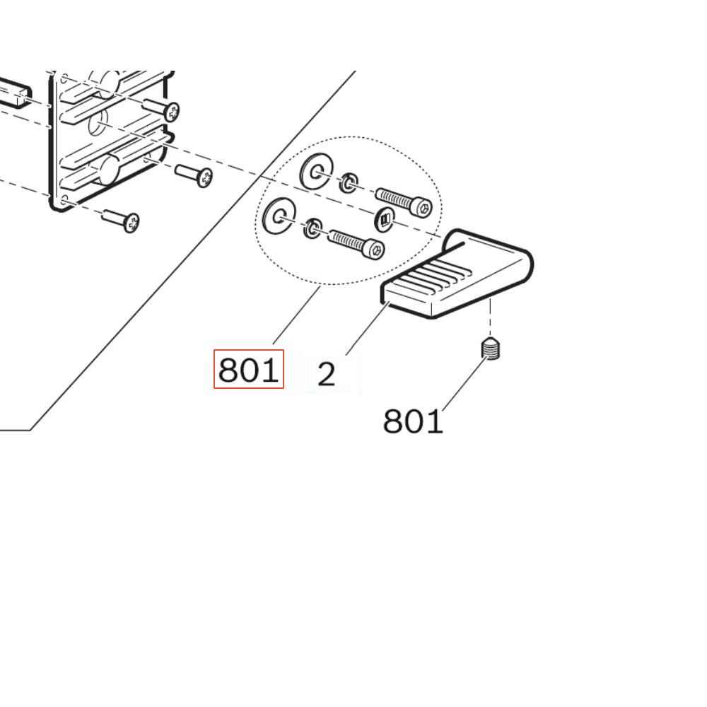 Befestigungssatz für Drehtellerpedal an Beissbarth MS43, MS69, MS50, MS63, MS65 u a.