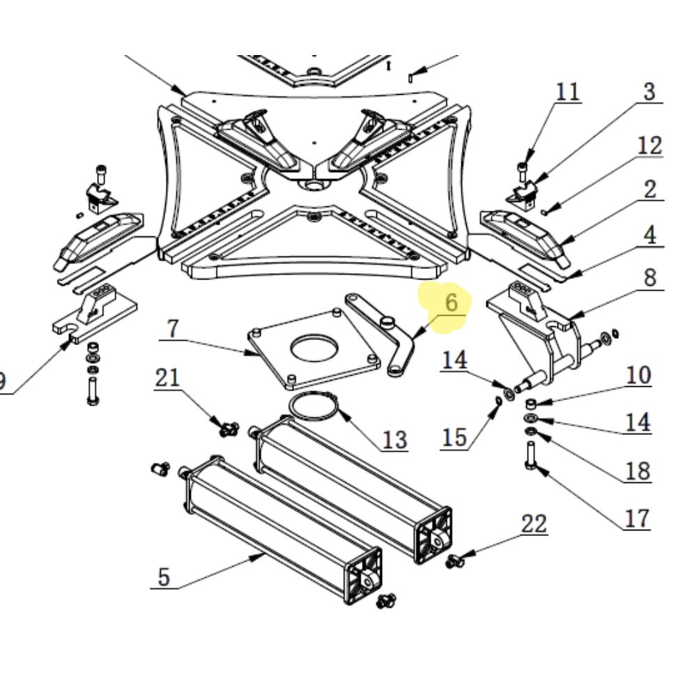 Angle bracket under clamping table tyre changer Bright 887A-890N | CT-Y-5020000