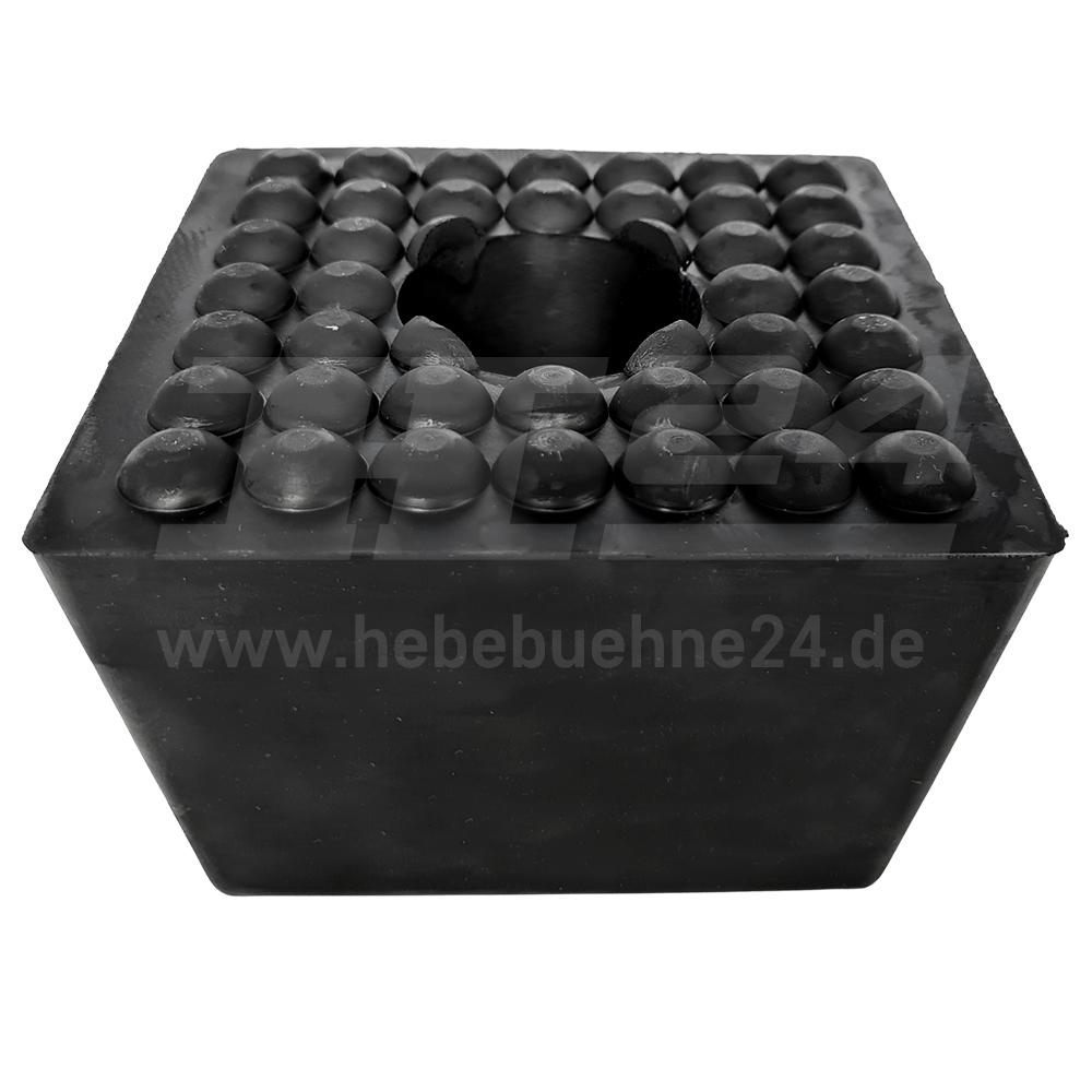 Gummiklotz für Slift Hebebühnen » oben: 120 x 120 mm, unten: 100 x 100 mm, Höhe: 80 mm