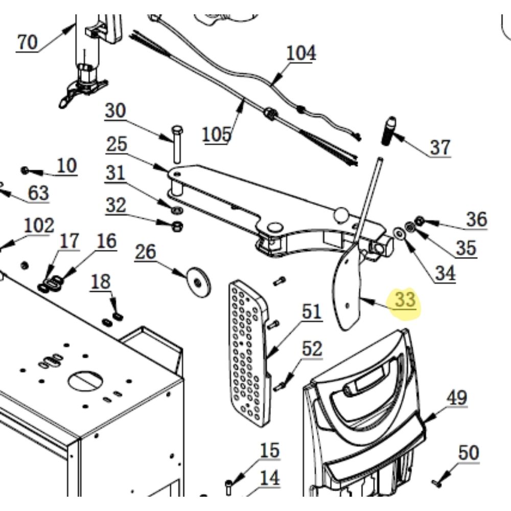 Bead breaker blade for tyre changer Bright 870L-890N | CT-C-2100000
