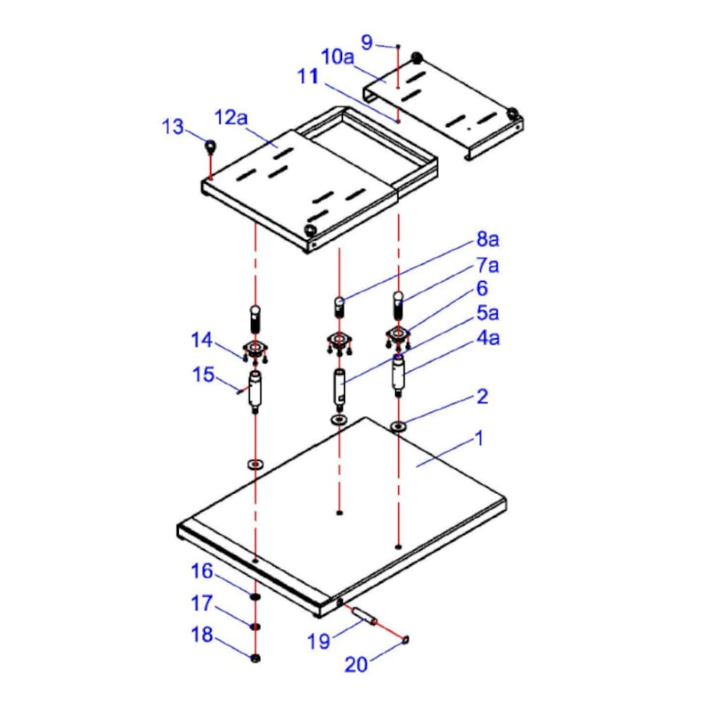 Bolzen (oben) für die Hauptplattform für Batterielift REMO BL 1500