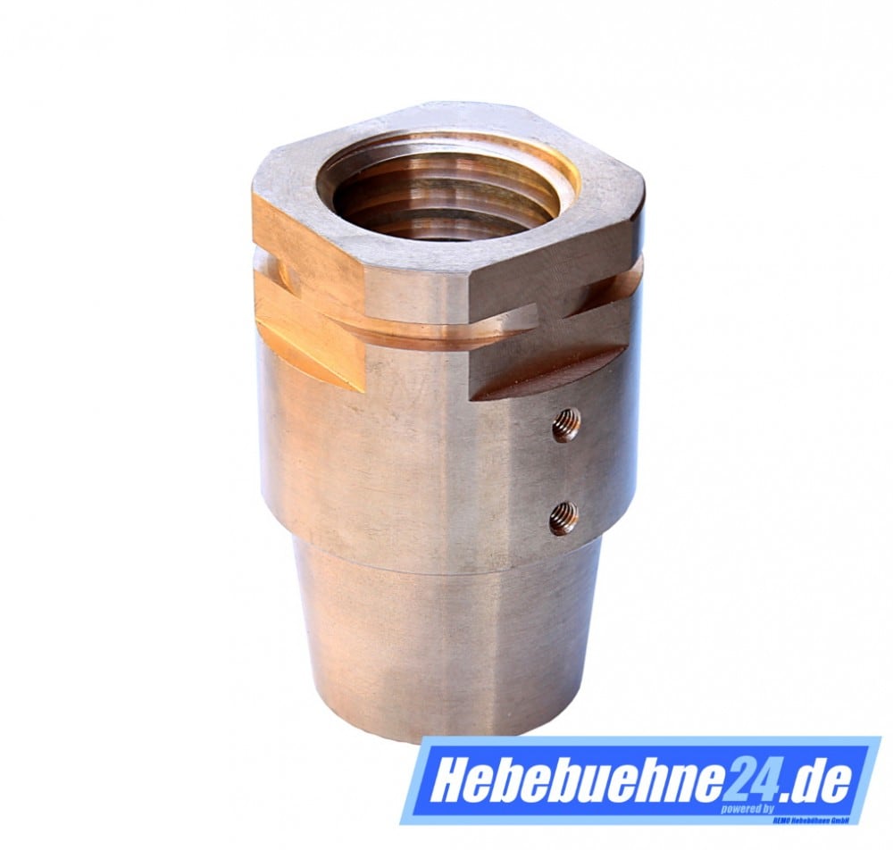 Tragmutter passend für SAT 24, 35, 50, 125 Kfz Hebebühne, Main-Nut, Lifting-Nut, aus Bronze mit Trap