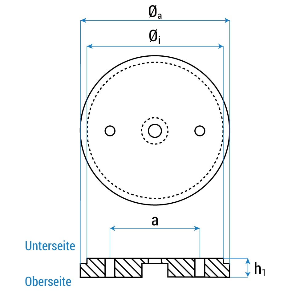 Gummiauflage für autop Hebebühnen » Ø123 x16 mm » schraubbar