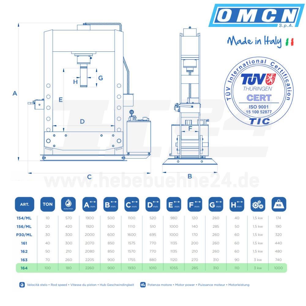 Hydraulikpresse 100t » OMCN 164 » Elektrohydraulisch