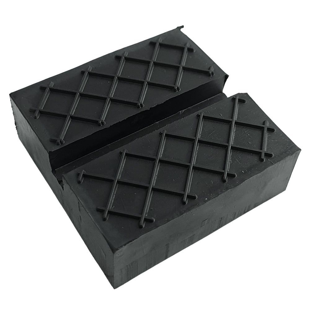 Gummiauflage für Wagenheber, eckig mit Profil und Nut, 65 x 65 x 25 mm