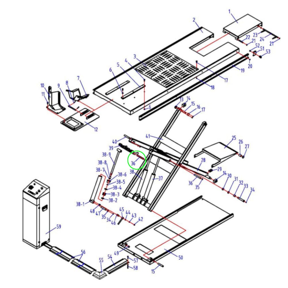 Bolzen für Zylinderbefestigung für TRUSTERS / REMO POWERLIFT600LL