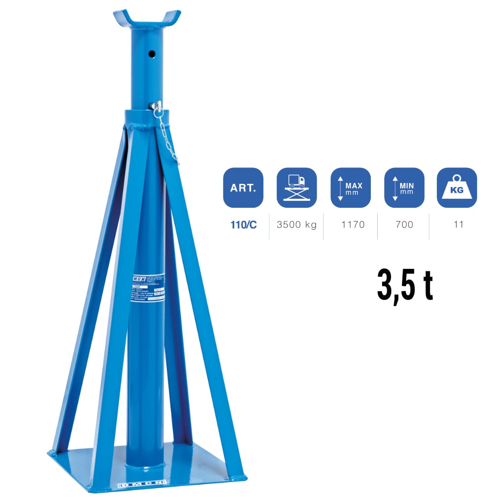 Unterstellbock mit 3,5 t Tragkraft » OMCN 110/C » 700 - 1170 mm
