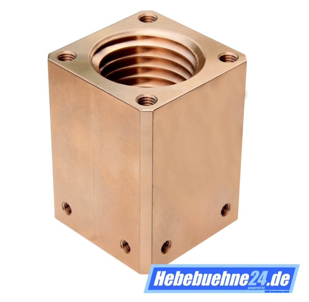Tragmutter für Zippo Hebebühne Typ: ZO, Ø45x6mm, Maße 60x60x80mm