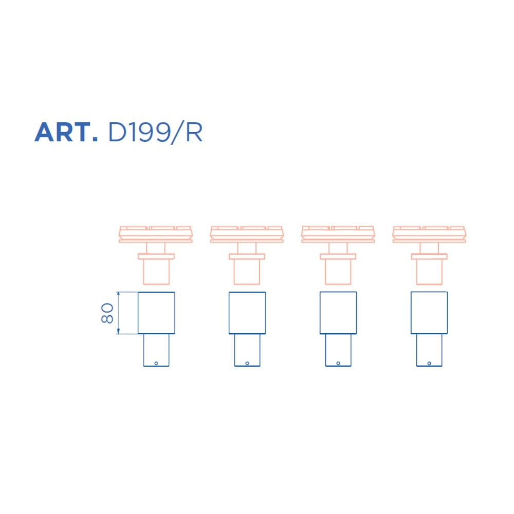 4x Erhöhung 80 mm für OMCN 199/ALFA, 199/BETA, 199/R, 199/RL, 199/RX, 199/RY | Set