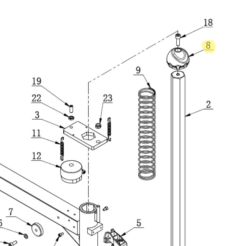 Ball cover for mast for tyre changer Bright 870L, 885N, 887N-890N | C-5E-1300001