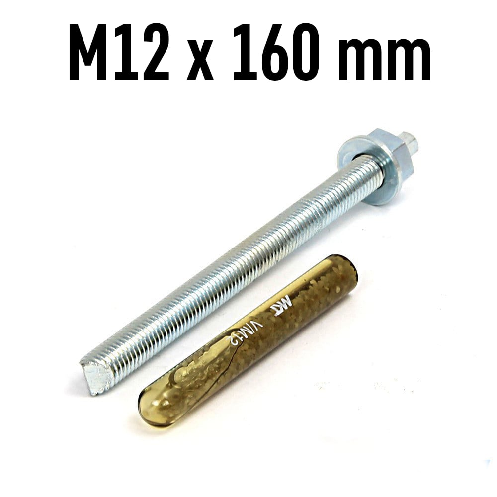 Klebeanker für Hebebühnen mit M12mm x 160mm Länge