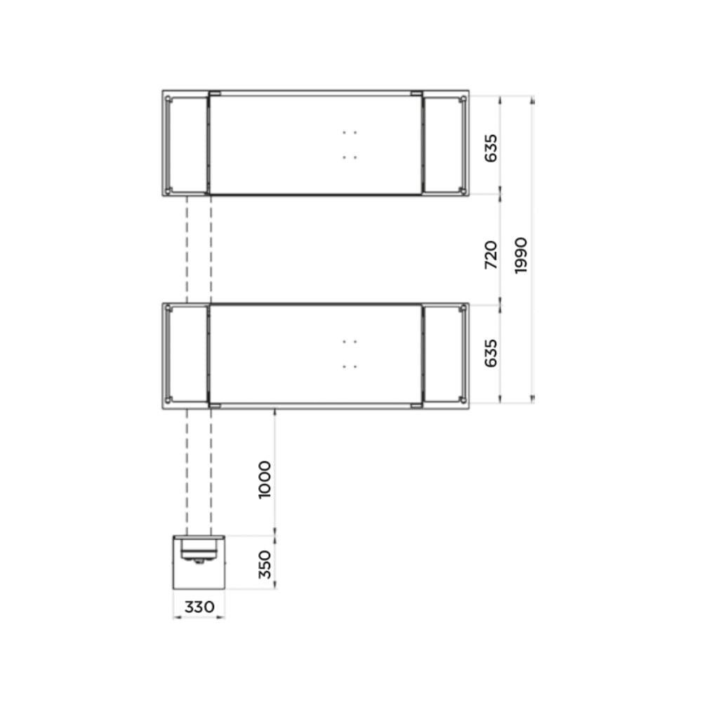 OMCN 719 | 3,5t Doppelscheren-Hebebühne | Unterflur