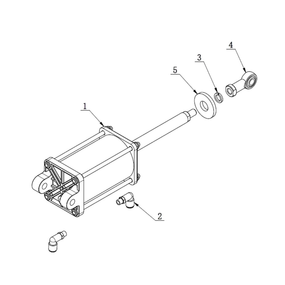 Tilting mast cylinder for tyre changer Bright 889N, 897 | CT-XD-1000000A