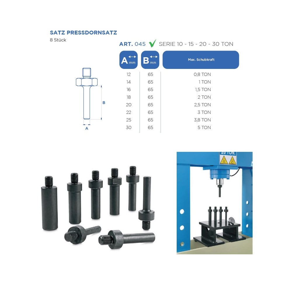 Pneumatische Presse mit 50t, OMCN158/IP