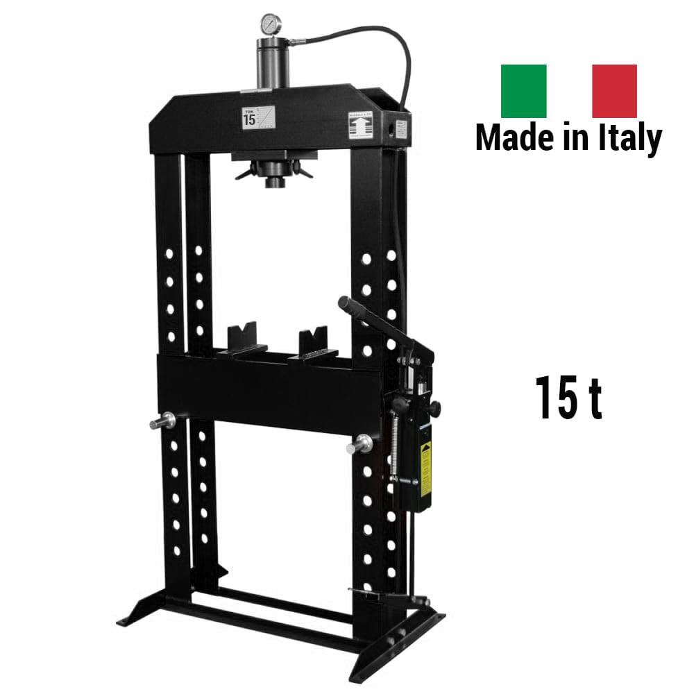 Werkstattpresse von Mazzola W15PM » 15 t Presskraft » Pumpe mit Handbetätigung » Made in Italy