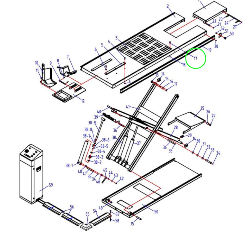 Befestigungsschraube M5x14 für Auflageplatte für TRUSTERS / REMO POWERLIFT600LL
