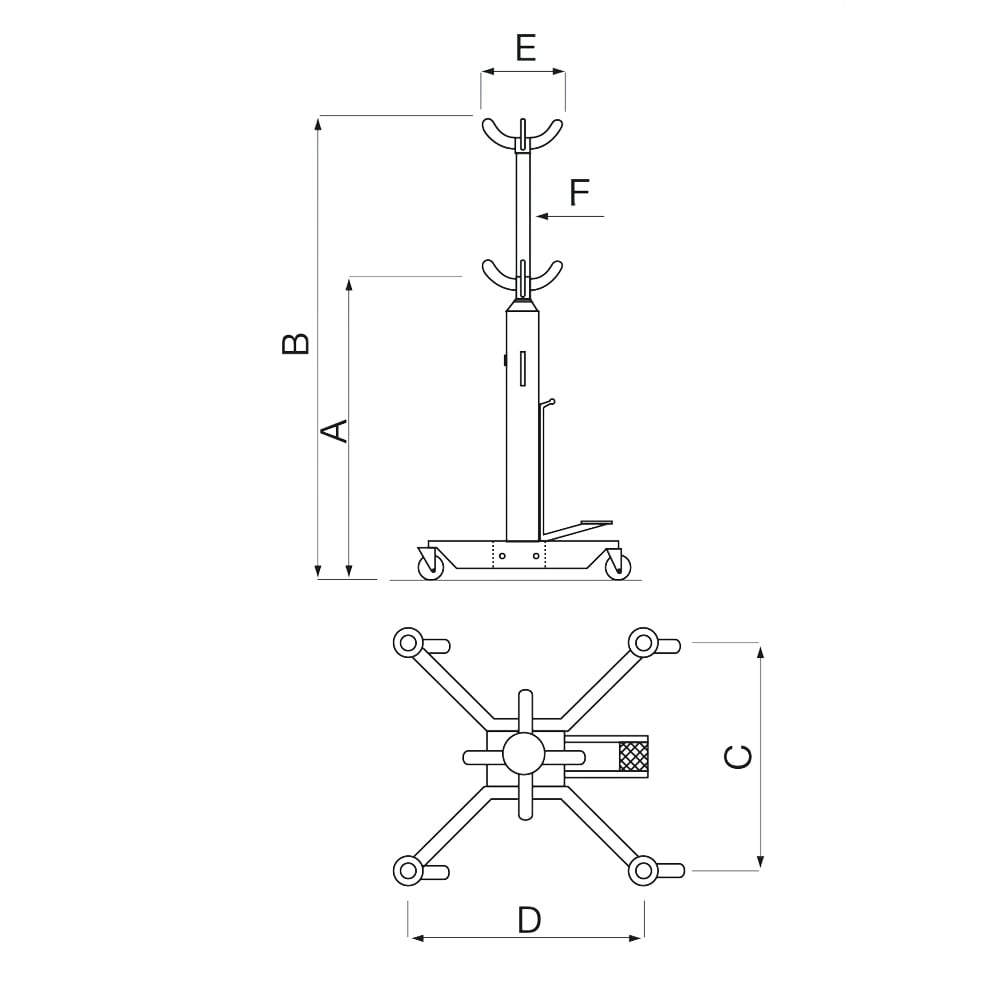 Getriebeheber 500 kg » Mazzola P5, mobile Ausführung