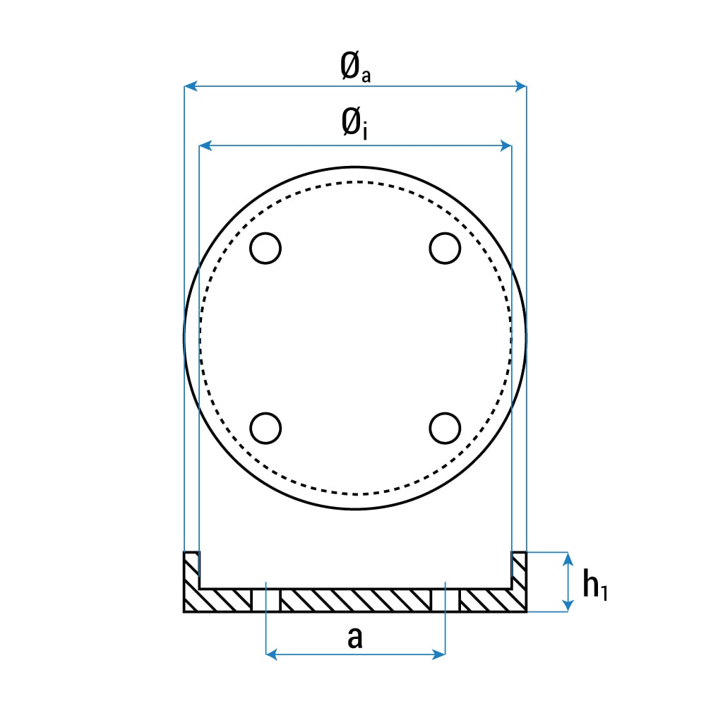 Gummiteller für REMO/IME/CE300/SLIFT/Ebing » Ø155 x 15 mm » verstärkt