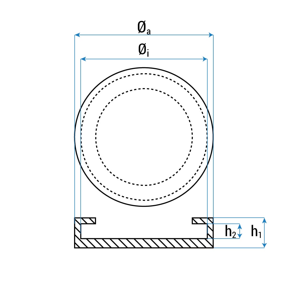 Gummiauflage für Ravaglioli KPN, KPS, KPX, 190 » Ø125 x 25 mm » stülpbar