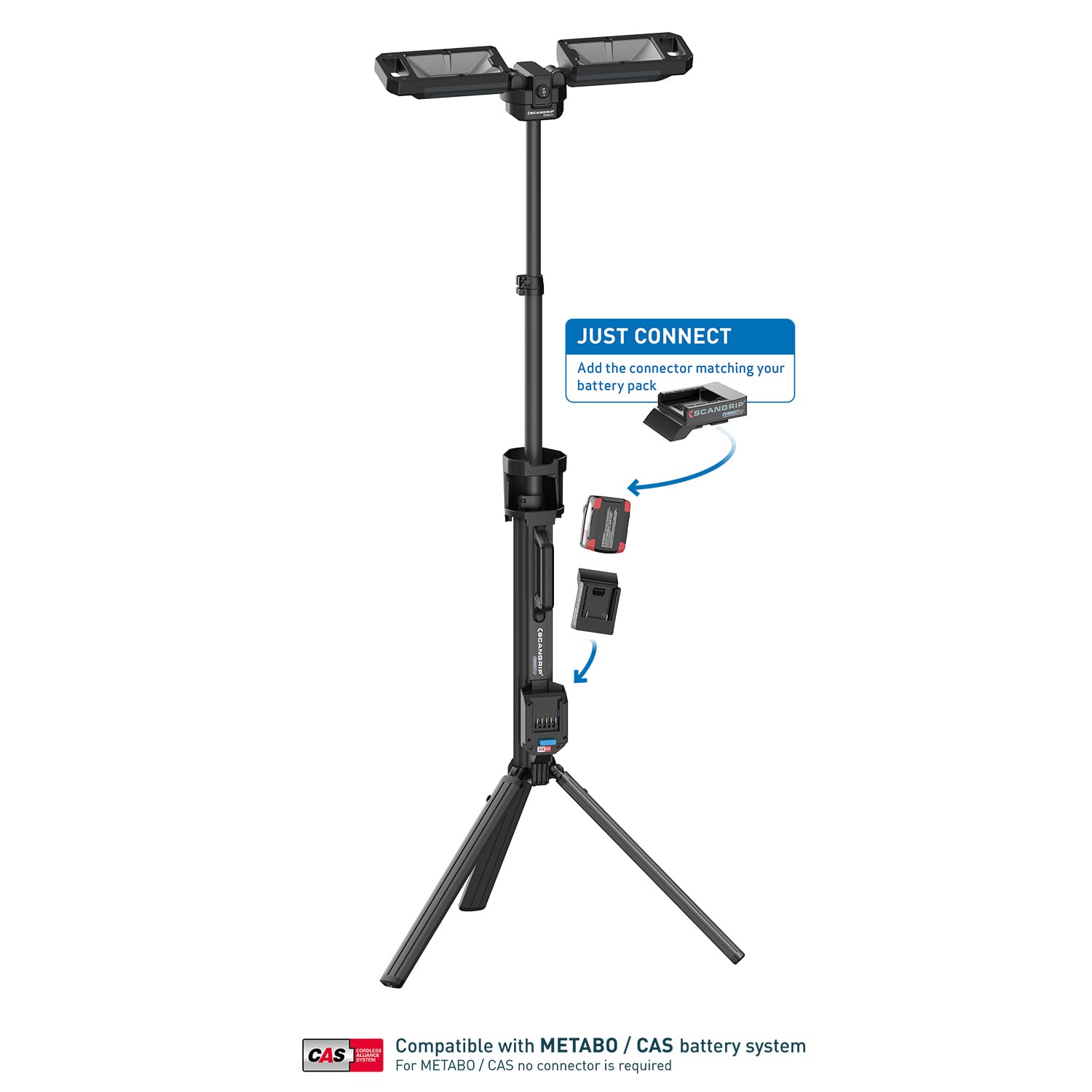 TOWER 5 CONNECT Strahler mit 5000 Lumen und integriertem Stativ