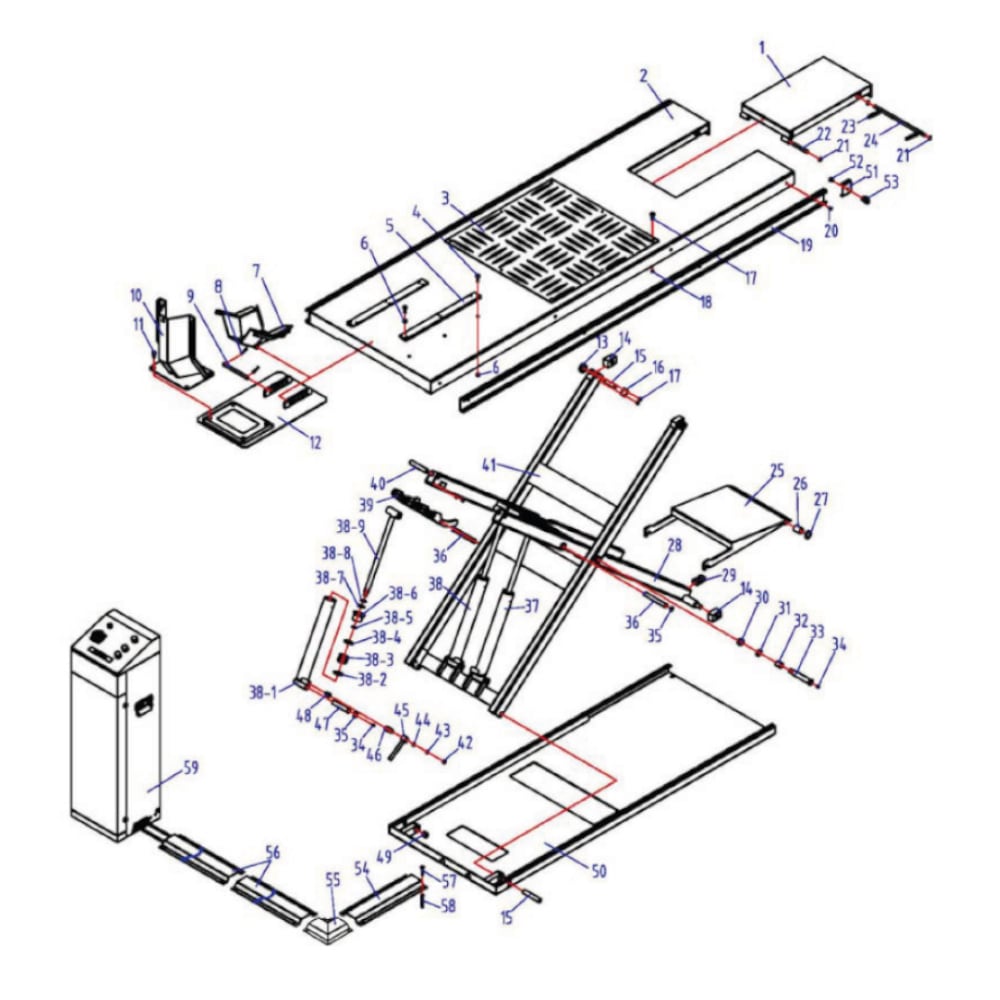 Bolzen zur Radklappenbefestigung für TRUSTERS / REMO POWERLIFT600LL