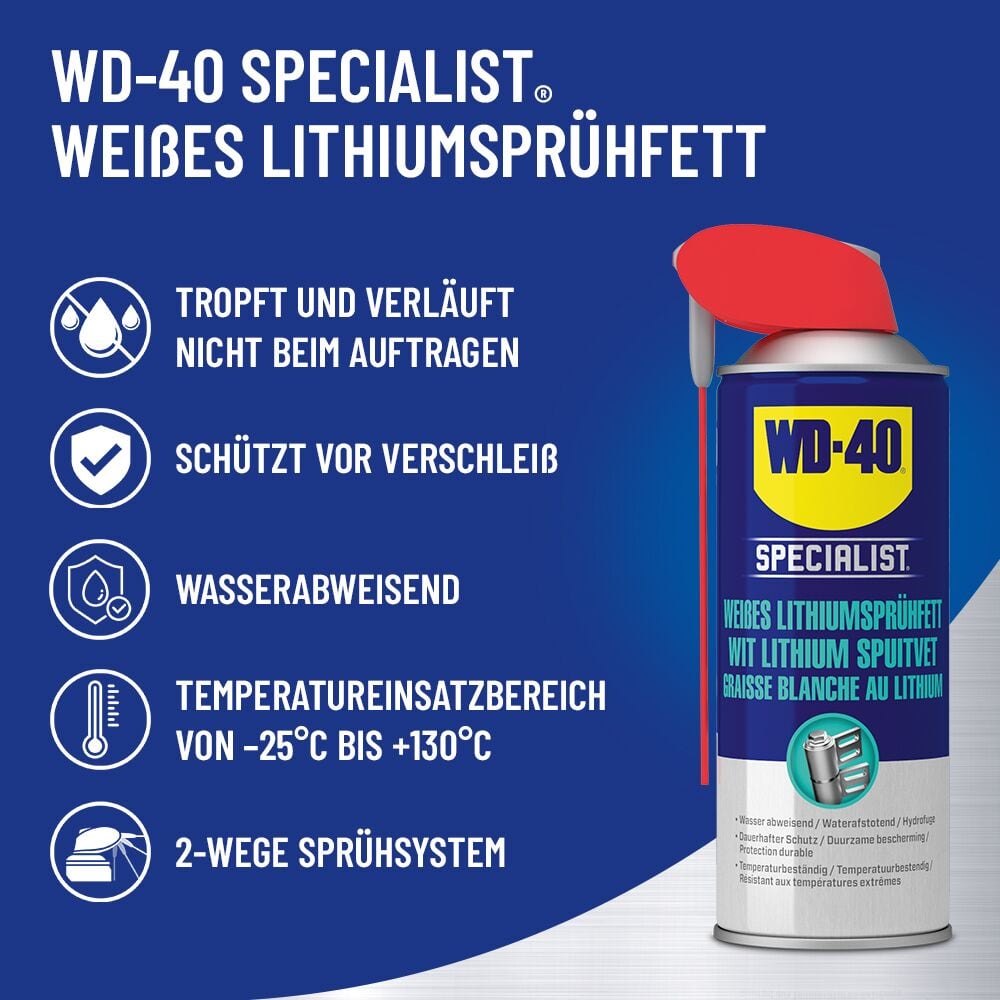 WD-40® Specialist Weißes Lithiumsprühfett » 400 ml