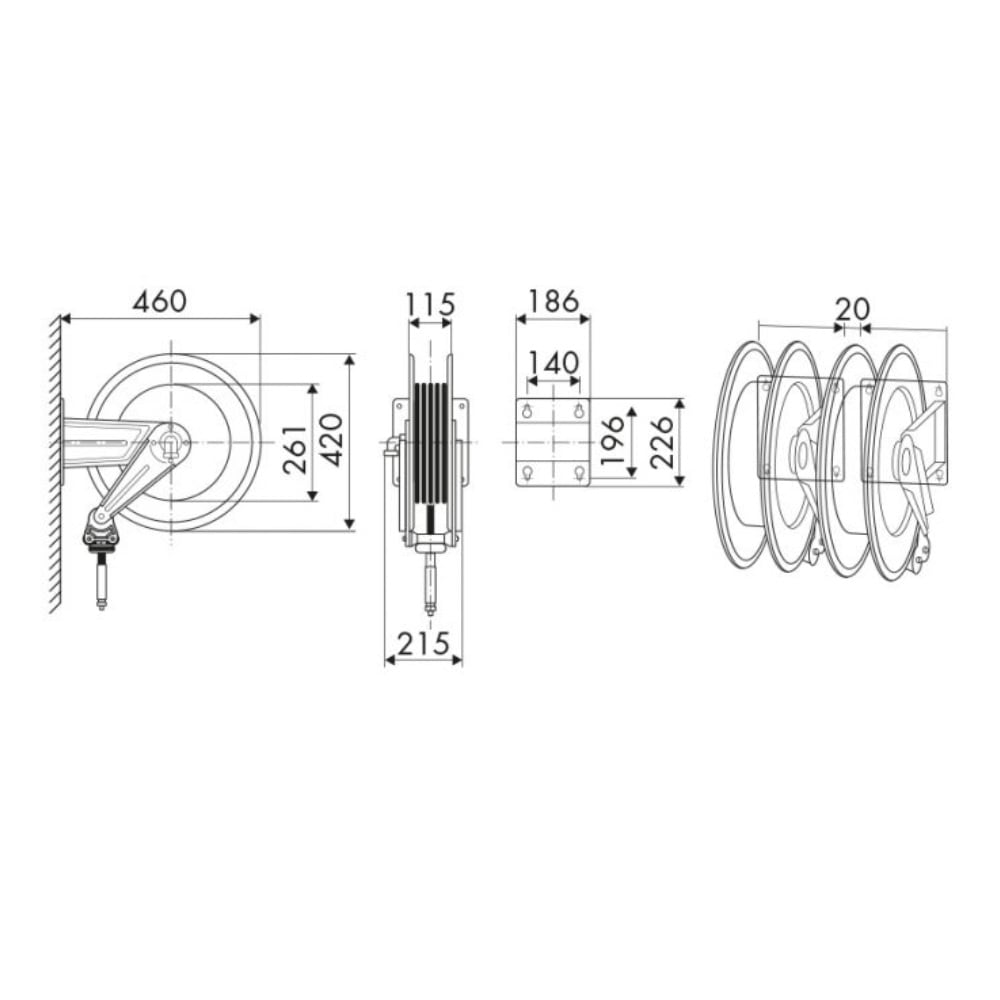 Ecodora Schlauchaufroller 4436/21/C1 | AdBlue® | 8 m Schlauch