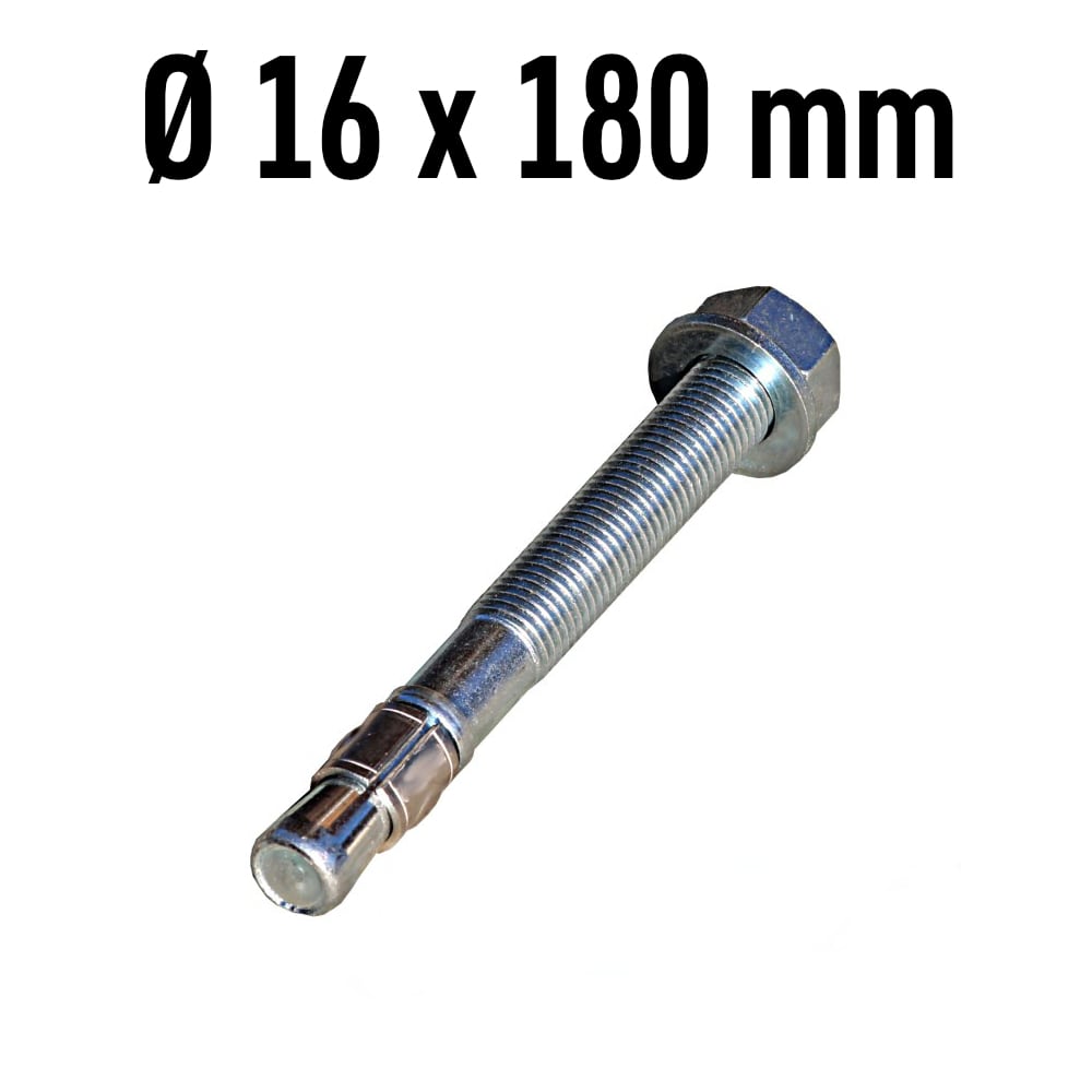Schlaganker für Hebebühne, Ø16 mm x 180 mm, Fixanker / Schwerlastanker / Dübel