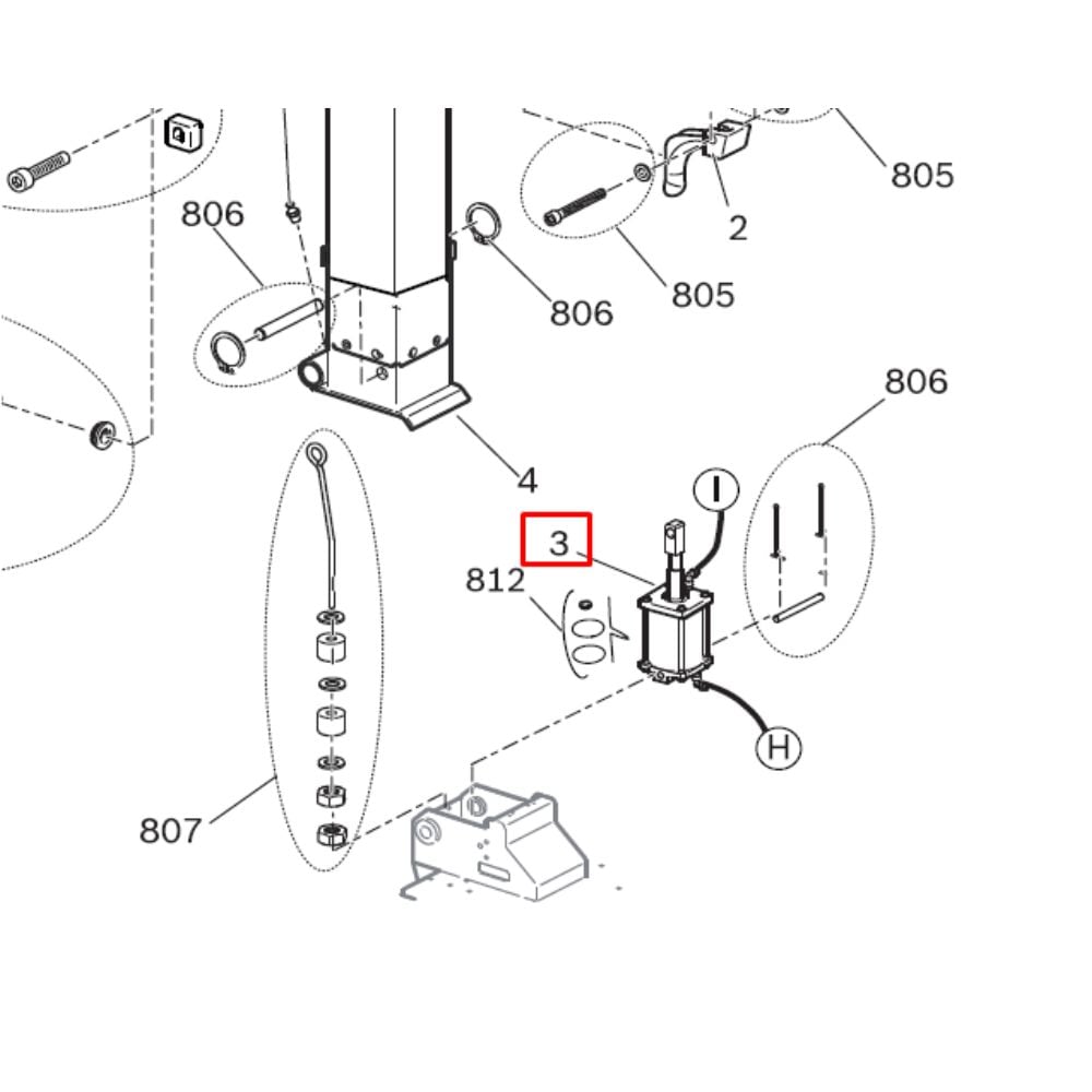 Kippmast Zylinder für Beissbarth MS69