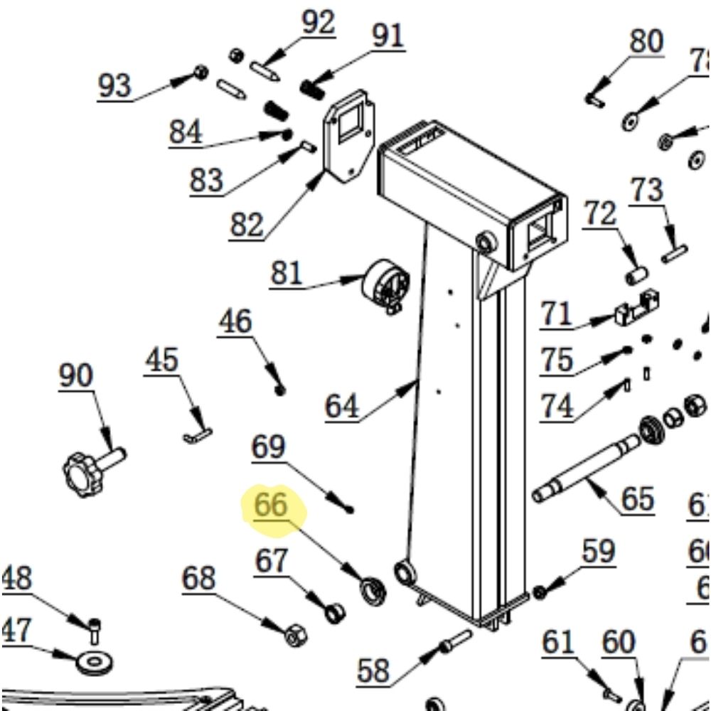 Washer for tilting mast bolt for tyre changer Bright 889N, 897 | C-86-1000003