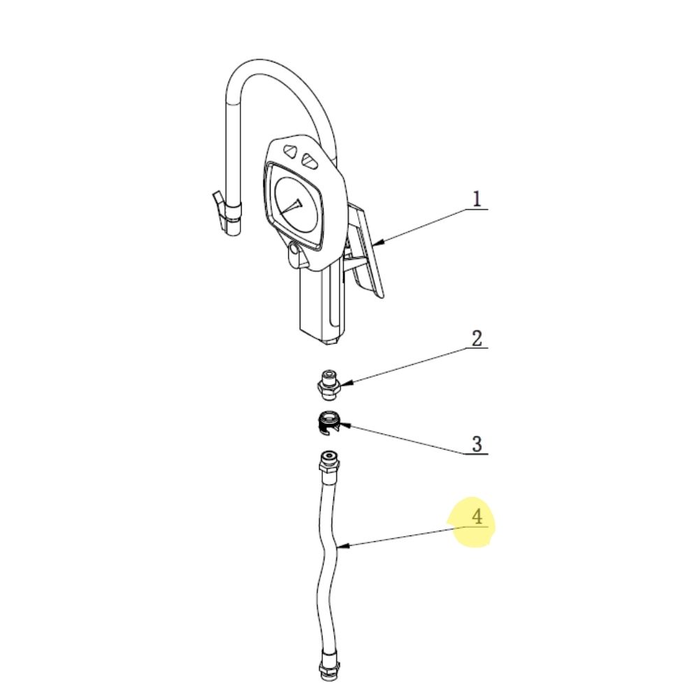 Hose for air inflator gun for tyre changer Bright 810, 870L-M806B | CT-P-1000002