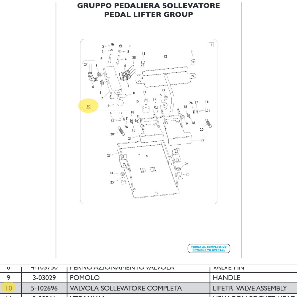 Control valve wheel lift Mondolfo Ferro AQUILA AUDAX | 5-102696