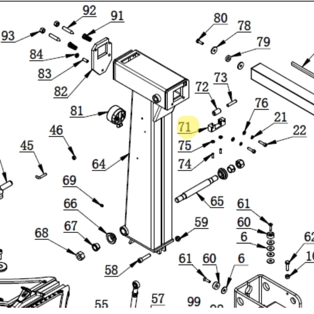 Pedestal for mounting mast for tyre changer Bright 885C, 887A-897 | C-7C-1000004