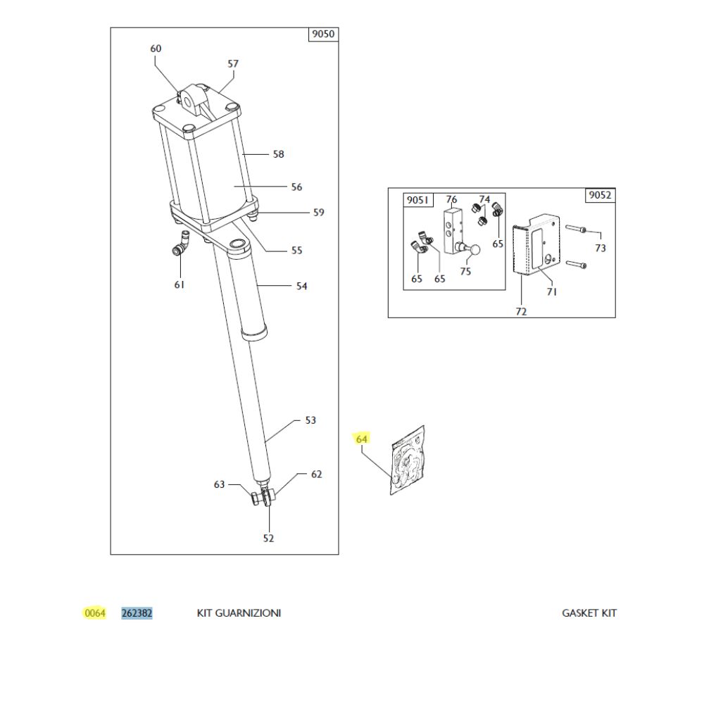 Seal kit wheel lift cylinder Mondolfo Ferro AQUILA, AS988 | 262382
