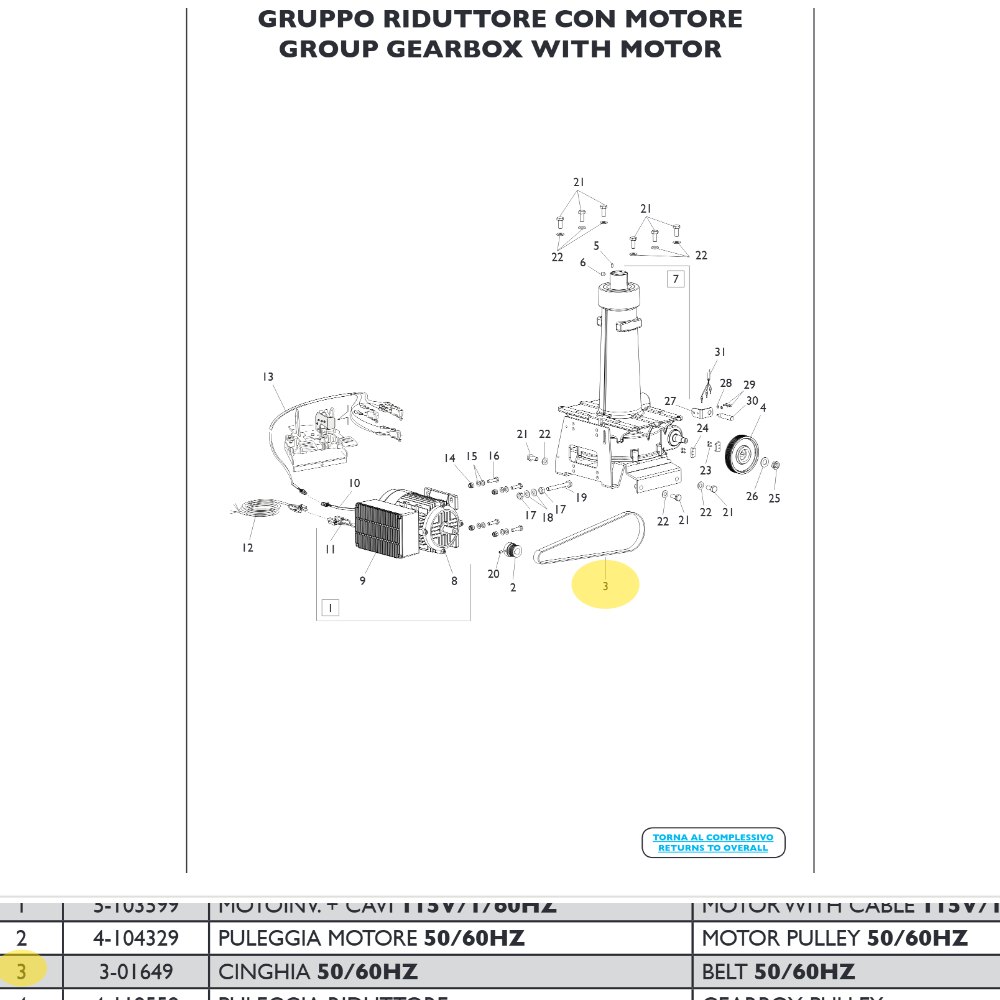 Drive belt tyre changer Mondolfo Ferro AQUILA AUDAX | 3-01649