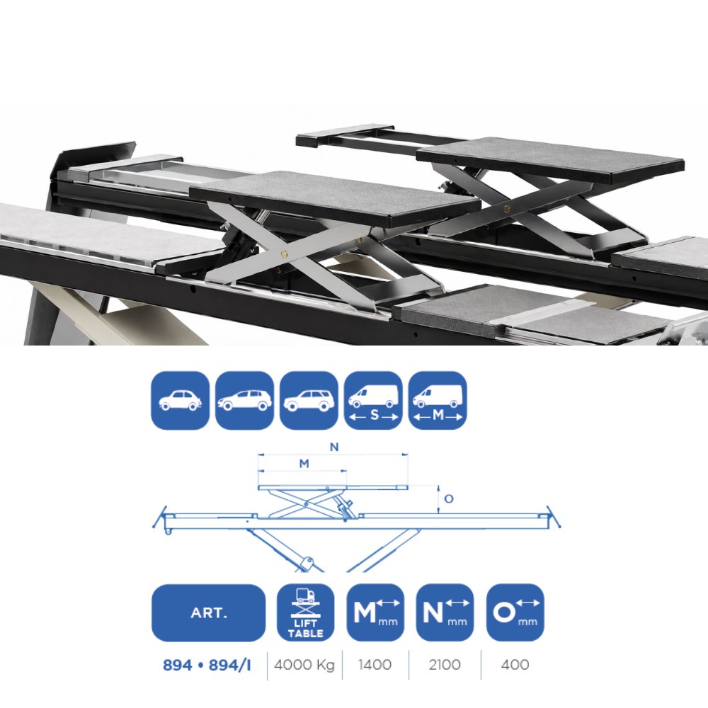 OMCN 894/I+853/B | Scissor Lift 6t | Flat Runways In-ground 5500 mm + Wheel-Free