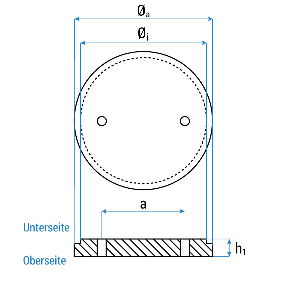 Gummiteller für Becker » Ø120 x 18 mm » schraubbar