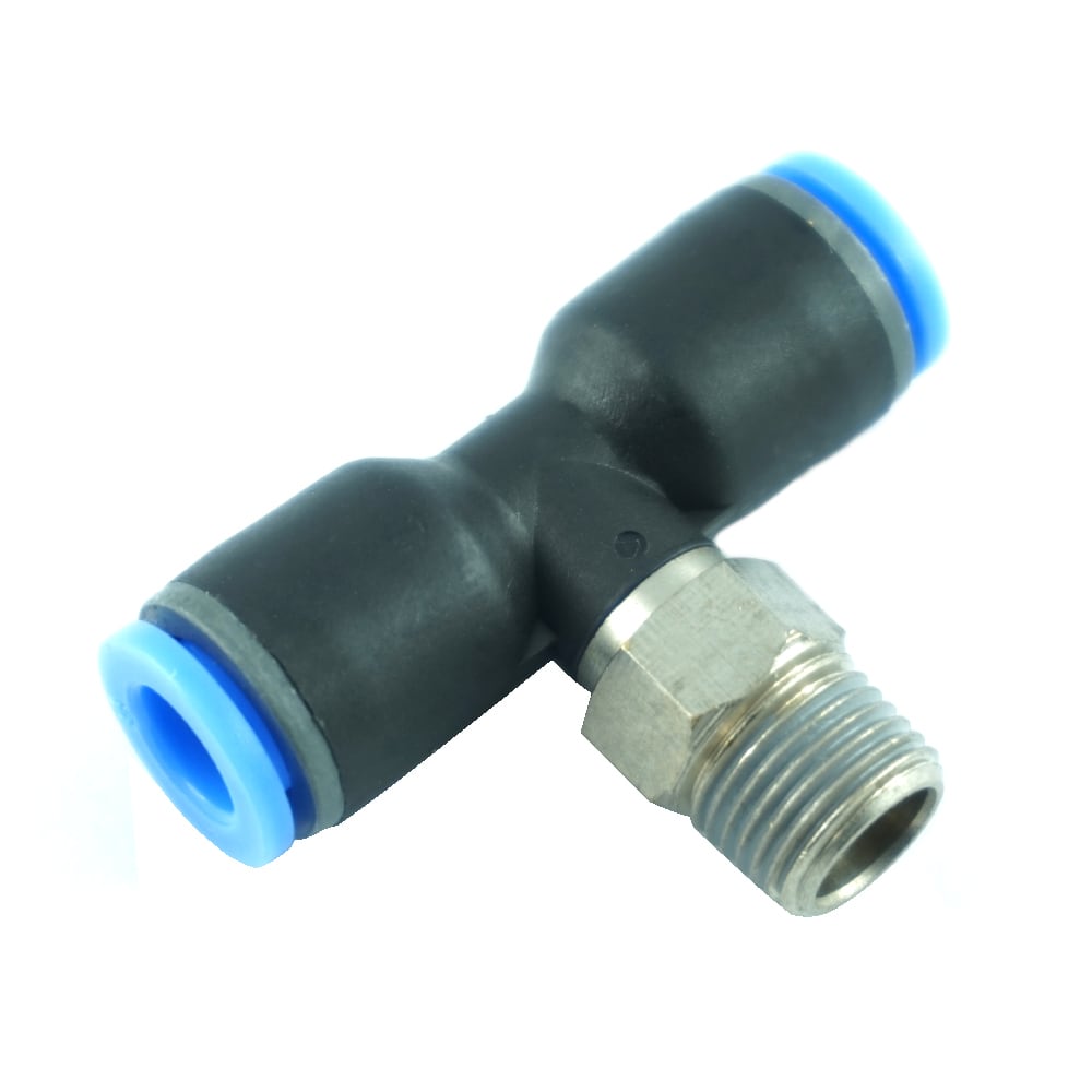 Pneumatische T-Steckverschraubung R1/8" Schlauch-Ø 6 mm für Reifenmontiergeräte