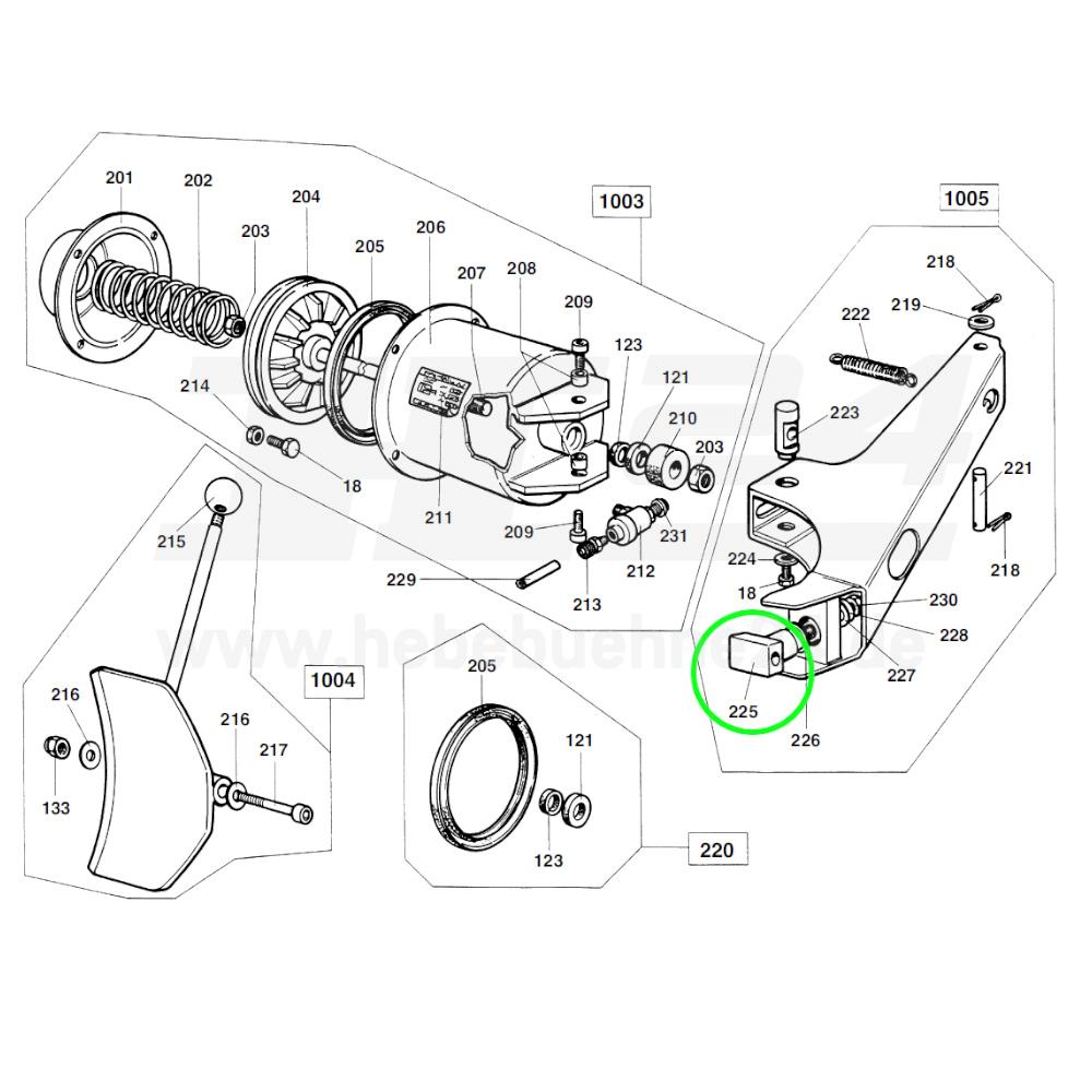Schaufelgelenknabe für Hofmann Monty Reifenmontiermaschinen