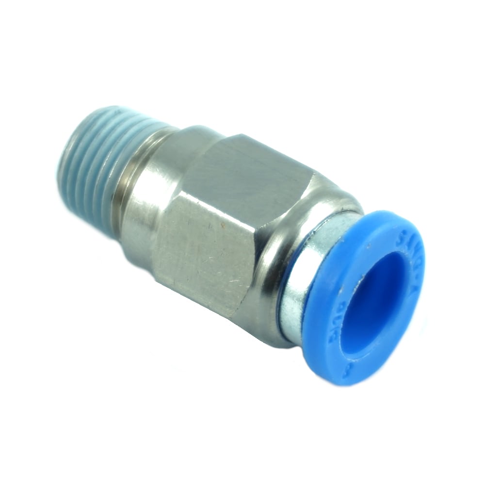 Pneumatiksteckverbindung |  Ø 10 mm - Ø Gewinde außen R1/4 = 13,2mm