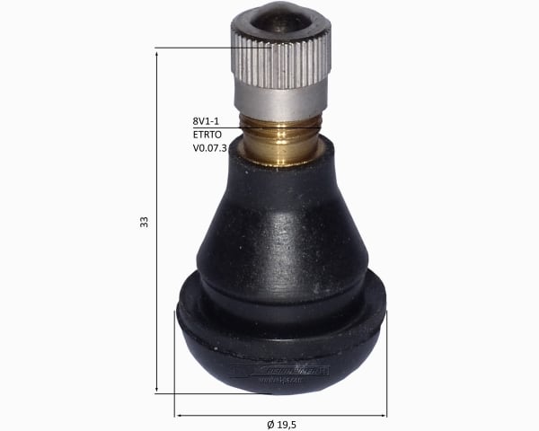 Gummiventile TR412  DIN 7780 mit Metallkappe - 100 Stück