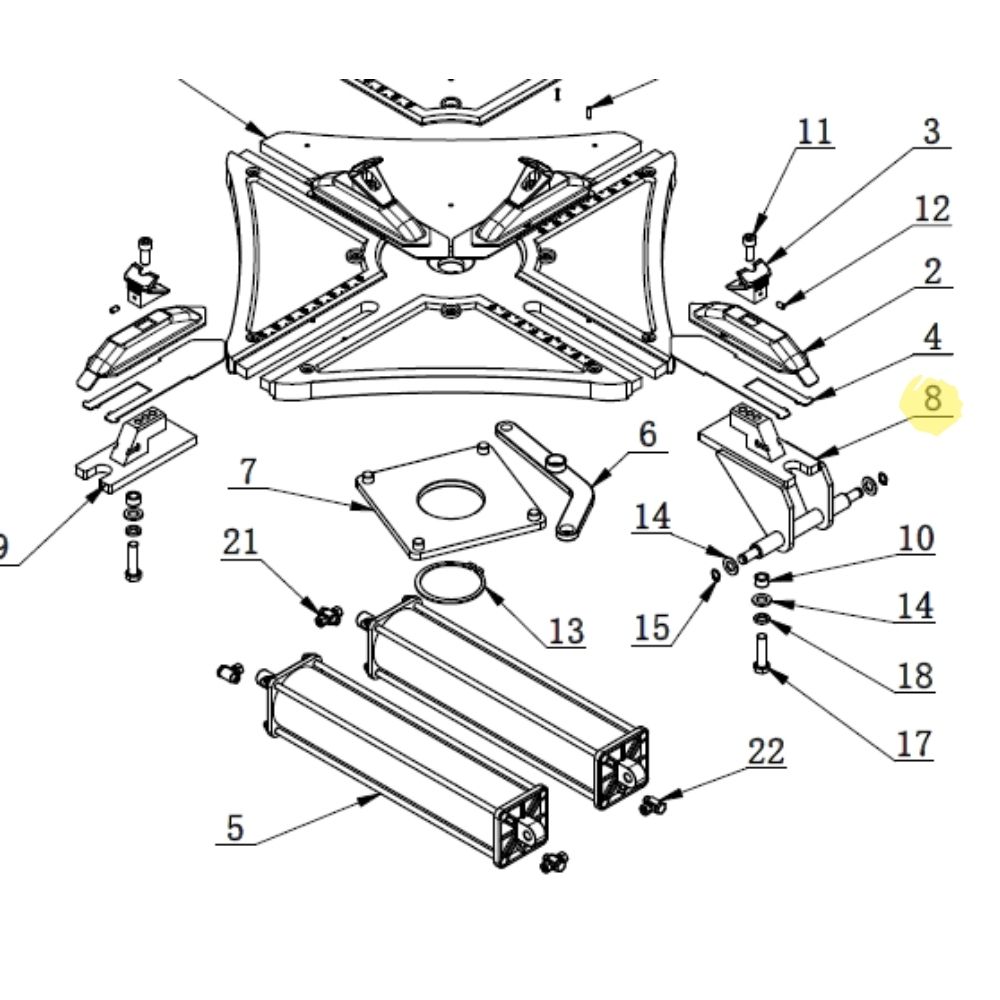 Slide for clamping jaw Bright 887A, 887N, 887S, 889N, 890N | CT-Y-5070000