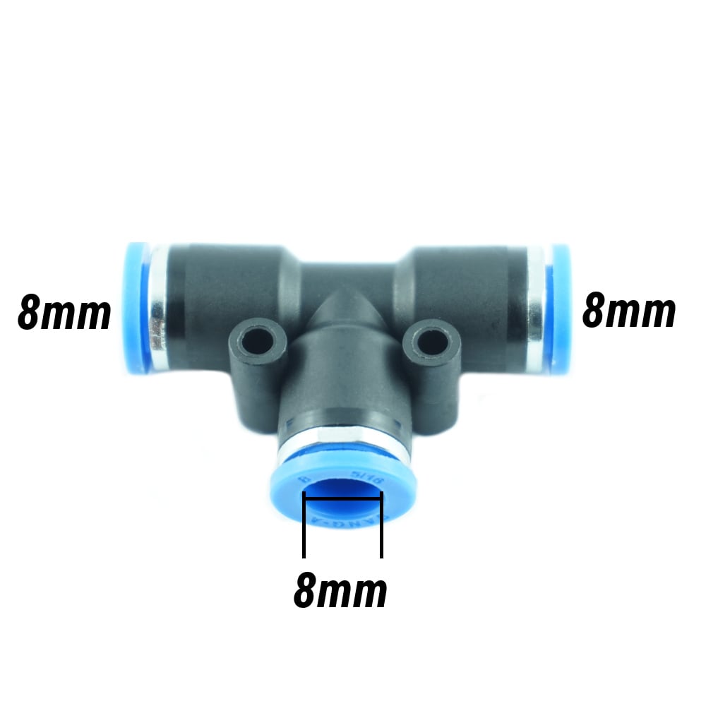 Pneumatikverbindung | T-Verbindung Ø 8 mm + 8 mm + 8 mm